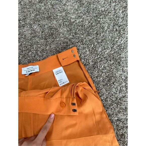 & Other Stories Paris Atelier High Waisted Tangerine Orange Trouser Flowy Pant 2 - Picture 6 of 12